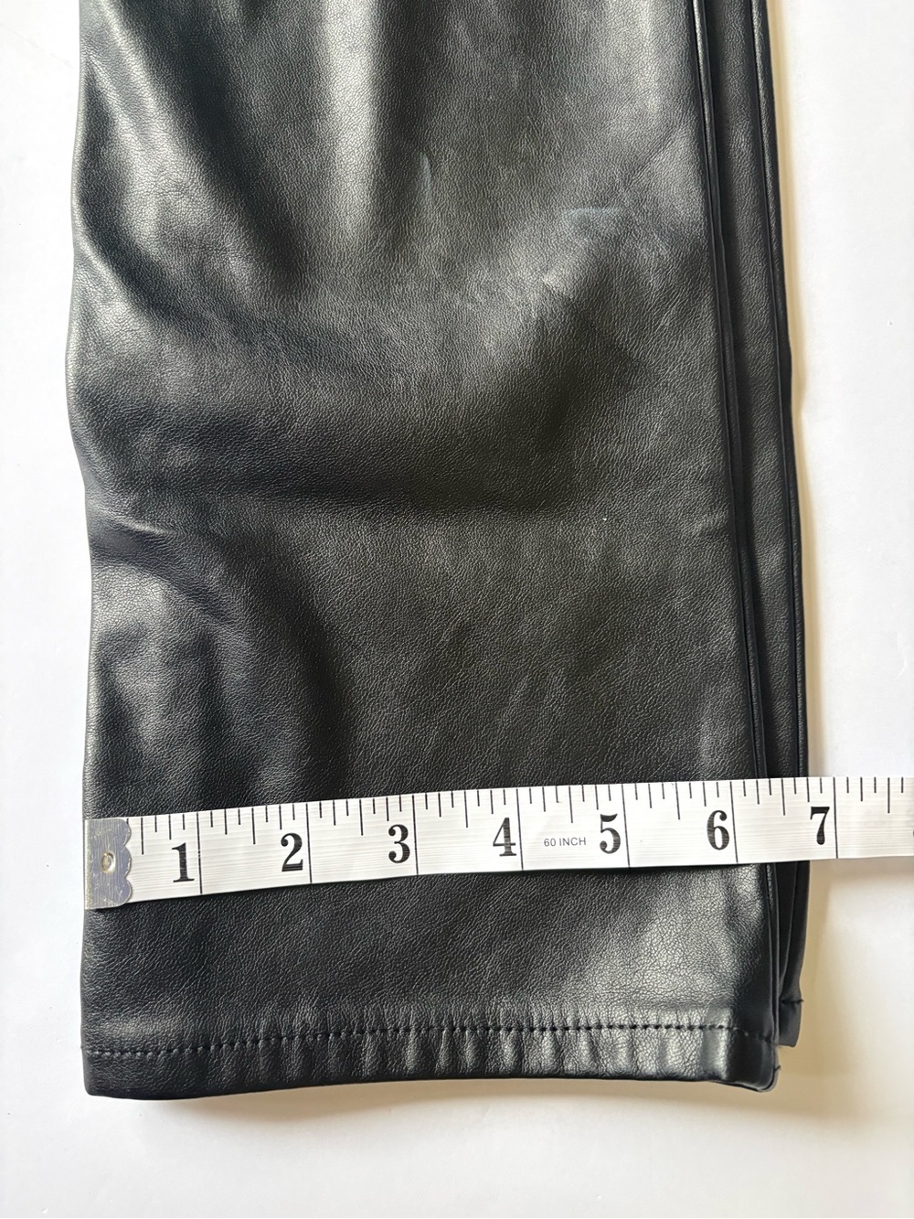 GAP High Rise Black Vegan Faux Leather Straight Leg Vintage Slim Pants, Sz 26 - Picture 10 of 12